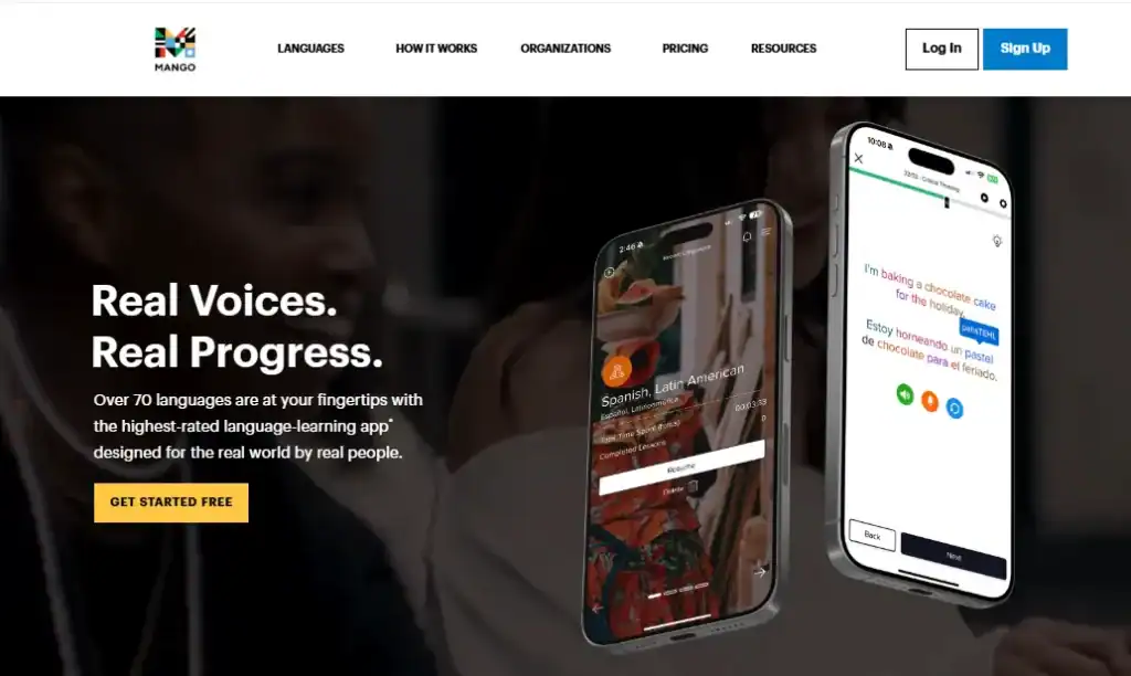 Mango Languages app interface screenshot