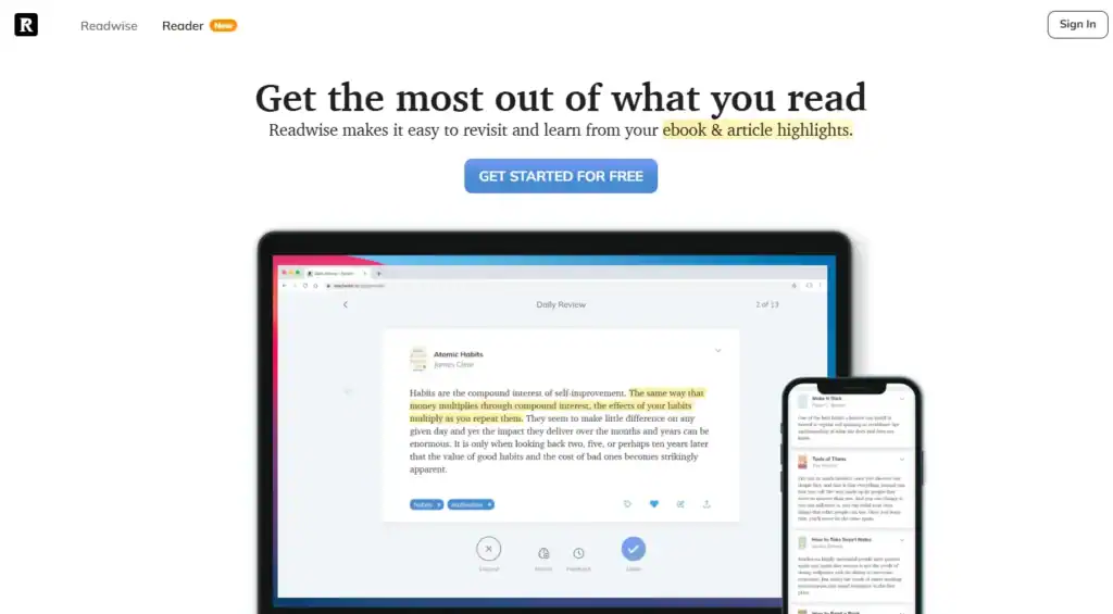 Readwise interface screenshot