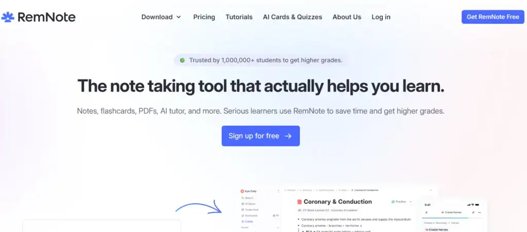 Remnote interface screenshot