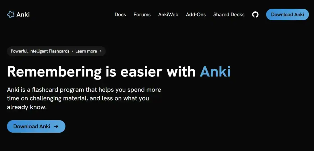 Anki interface screenshot