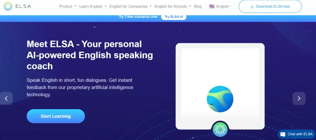 Elsa Speak Ai powered speaking coach