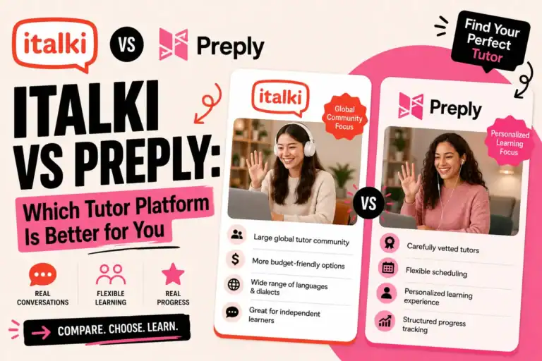 featured image with frontend screenshots italki vs Preply